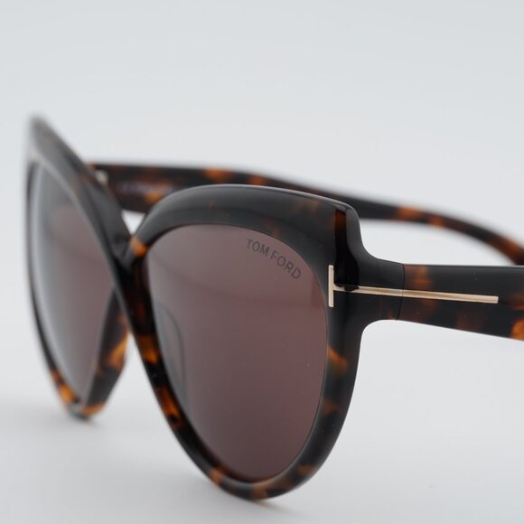 Tom Ford Beatrice FT1196 52E Sunglasses Havana Butterfly Frame, Brown Lenses - Picture 2 of 8